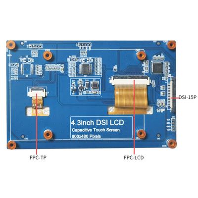 CTP 4.3 ইঞ্চি HDMI রাস্পবেরি Pi Dsi ডিসপ্লে 800x480 সম্পূর্ণ দেখার কোণ