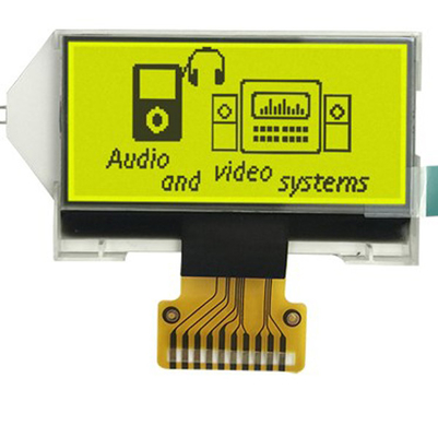 SPI ইন্টারফেস 128x64 COG LCD মডিউল হলুদ সবুজ পটভূমির রঙ
