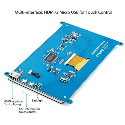ক্যাপাসিটিভ টাচ স্ক্রিন সহ রাস্পবেরি PI 7 ইঞ্চি HDMI TFT LCD ডিসপ্লে