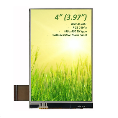 4 ইঞ্চি 480x800 এলসিডি টাচ স্ক্রিন, মেডিকেল টিএফটি ডিসপ্লে 3.97 ইঞ্চি এবং 4 ইঞ্চি আরজিবি ইন্টারফেস