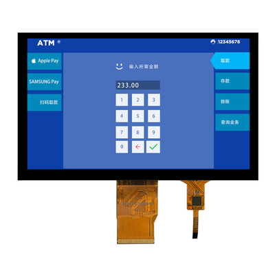 1000nits 7 ইঞ্চি PCAP TFT ডিসপ্লে 1024x600 RGB প্রশস্ত অপারেটিং তাপমাত্রা