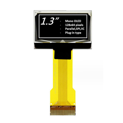 1.3 ইঞ্চি মোনোক্রোম OLED ডিসপ্লে মডিউল 128x64 পিক্সেল সাদা/নীল ঐচ্ছিক