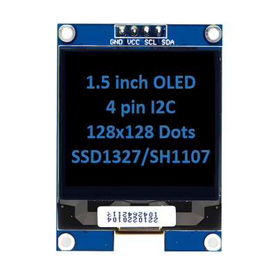 1.5 ইঞ্চি OLED ডিসপ্লে প্যানেল মডিউল ইউনিট 128x128 পিক্সেল 4 পিন LED ডিসপ্লে কন্ট্রোলারের সাথে আই 2 সি ইন্টারফেস