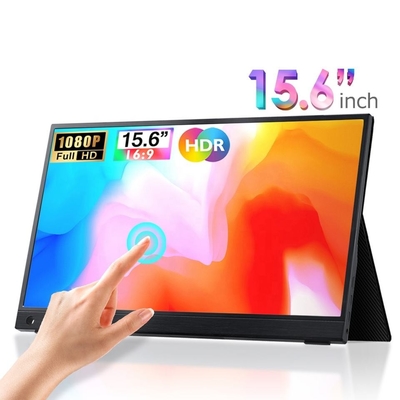 FHD 1920 * 1080 পোর্টেবল টাচ মনিটর 15.6 ইঞ্চি আইপিএস ডিসপ্লে নমনীয় ডিসপ্লে মোড এবং প্রশস্ত দেখার কোণের জন্য