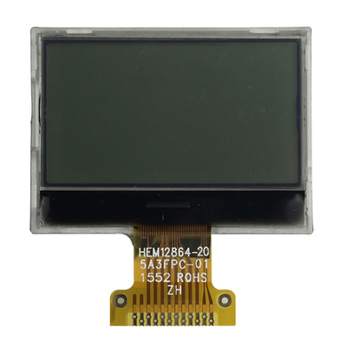 সাদা ব্যাকলাইটের সাথে FSTN পজিটিভ 128x64 LCD গ্রাফিক ডিসপ্লে COG 3.3V SPI ইন্টারফেস