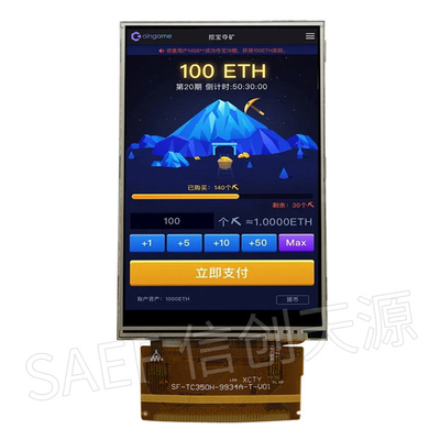 সাদা LED ব্যাকলাইট সহ 16 বিট 3.2V TFT LCD ডিসপ্লে 320x480 পোর্ট্রেট TN টাইপ