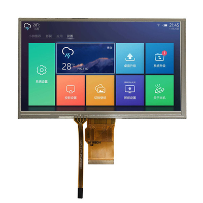 7 ইঞ্চি TFT LCD 800x480 ডট ডিসপ্লে RGB 24 বিট ইন্টারফেস রেসিস্টিভ টাচ প্যানেল সহ