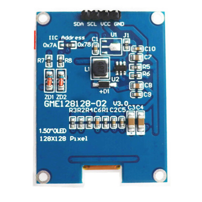 1.5 ইঞ্চি OLED ডিসপ্লে প্যানেল মডিউল ইউনিট 128x128 পিক্সেল 4 পিন LED ডিসপ্লে কন্ট্রোলারের সাথে আই 2 সি ইন্টারফেস