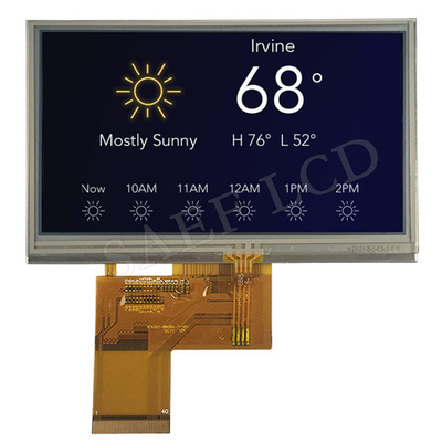 480x272 LCD TFT 4.3 ইঞ্চি 40 PINS IPS সম্পূর্ণ ভিউয়িং অ্যাঙ্গেল RGB ইন্টারফেস